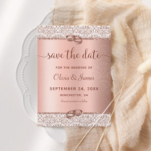 Elegant Rose Gold Wedding Save The Date