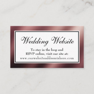 Elegant Rose Gold Wedding Website Insert Card