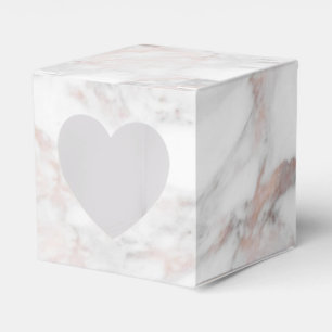 Elegant Rose Gold White Marble Template Custom Favor Box