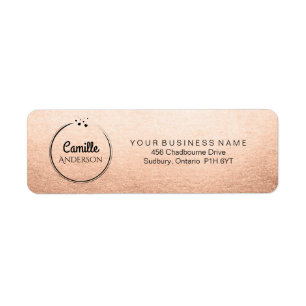 Elegant Rose Gold with Hearts Return Address Label