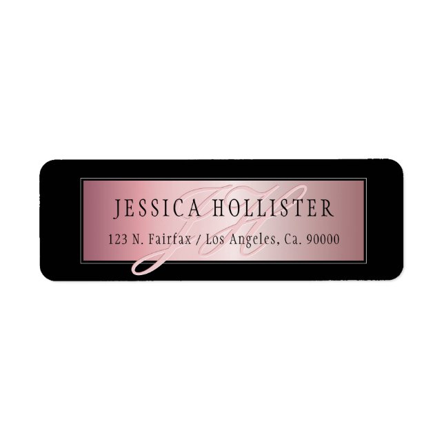 Elegant Rose Gold | Your Name & Address (Front)