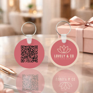 Elegant Rose & Ivory Salon Business Promotional  Keychain