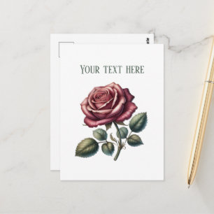 Elegant rose lovers customizable postcard