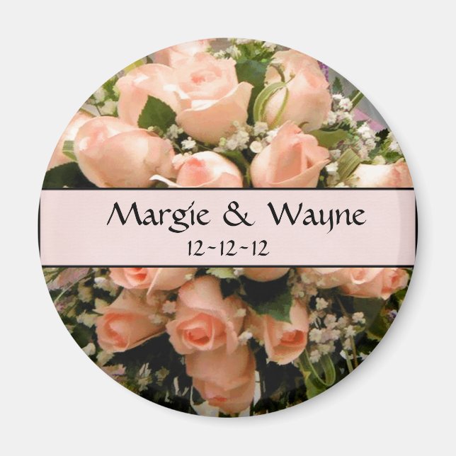 ELEGANT ROSE MAGNET DE FAVEUR DE MARIAGE (Devant)