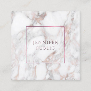 Elegant Rose Marble Modern Design Template Square Business Card