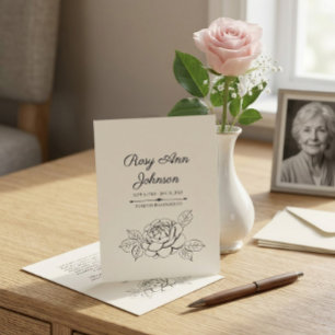 Elegant Rose Memorial Thank You Card