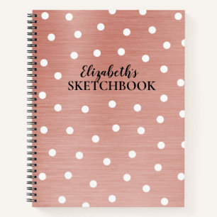 Élégant Rose Monogram Carnet de carnet de croquis 