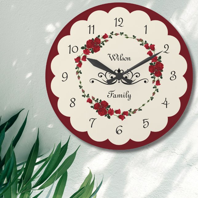 Élégant Rose Mur Horloge Ménage Cadeau (Elegant Rose Wall Clock Housewarming Gift)