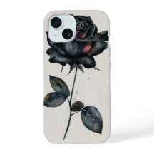 Élégant Rose noir gothique casque de téléphone flo