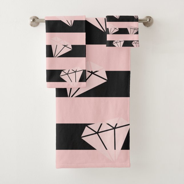 Élégant rose  or diamant bande motif (En situation)