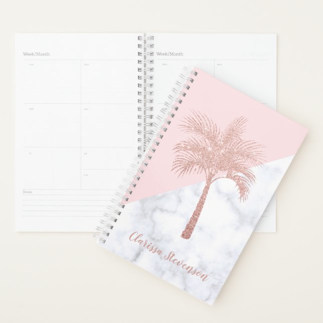 Elégant rose  or parties scintillant palme blanc m (Devant avec enveloppe)