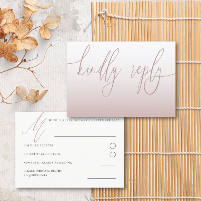 Élégant Rose or simple Mariage RSVP (Créateur téléchargé)