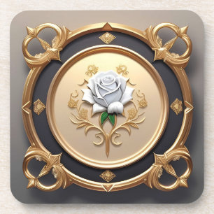 🌸 Elegant Rose Ornate Frame Cozy Home Style 🌸 Coaster