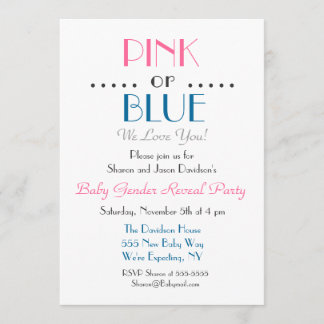 Élégant rose ou bleu Genre Reveillez Invitation