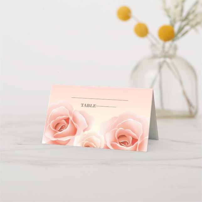 Elegant Rose Painting Table Place Cards (Front)