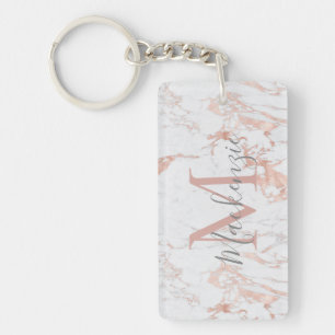 Élégant rose pâle   Monogramme rose Gold Foil