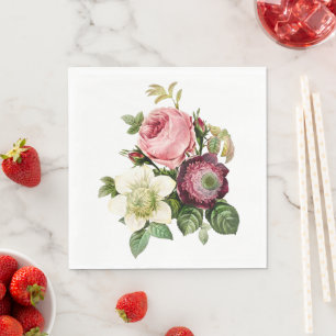Elegant rose paper napkins