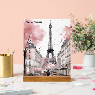 Elegant Rose Paris France Romantic Eiffel Tower Acrylic Sign