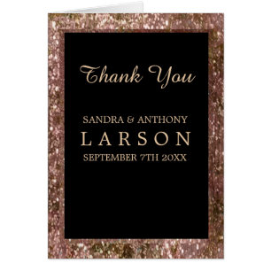 Élégant Rose Parties scintillant or Merci Mariage