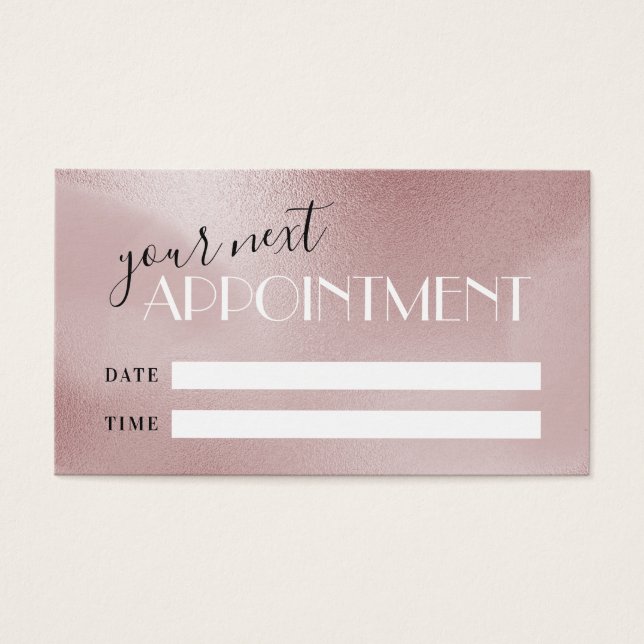 Elegant rose pink appointment card (Front)