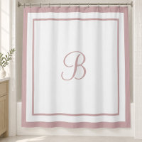 Elegant Rose Pink Border Script Monogram