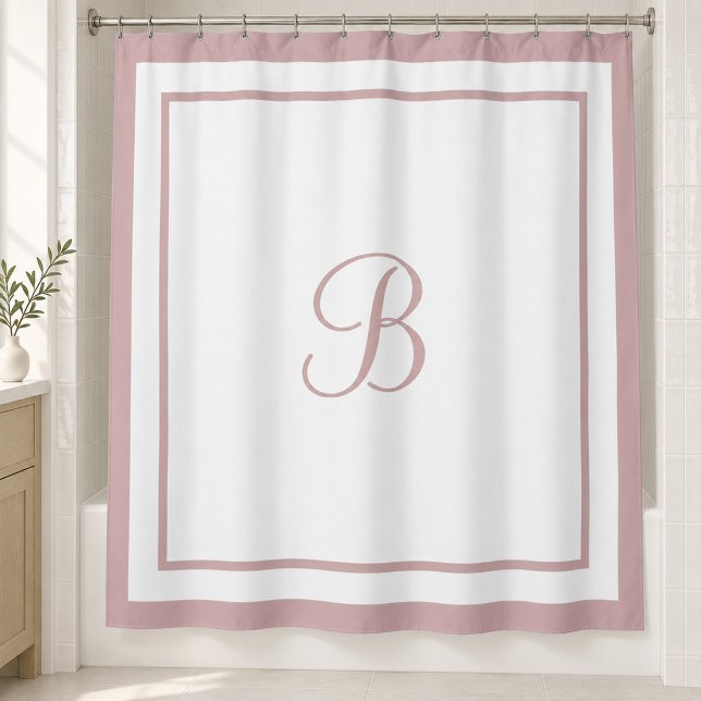 Elegant Rose Pink Border Script Monogram (Creator Uploaded)