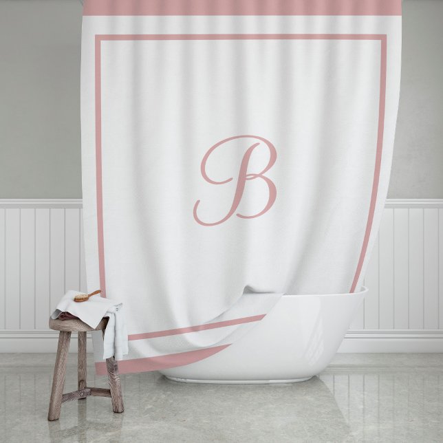 Elegant Rose Pink Border Script Monogram Letter (Creator Uploaded)