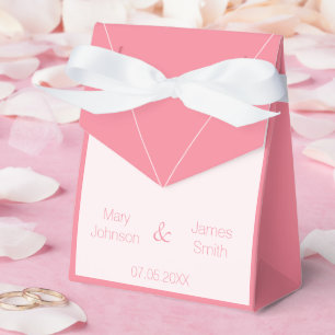Elegant Rose Pink Bride & Groom Monogram Wedding Favor Box