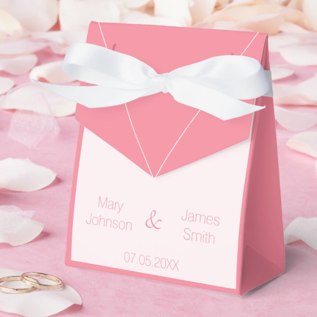 Elegant Rose Pink Bride & Groom Monogram Wedding Favor Box (Wedding)