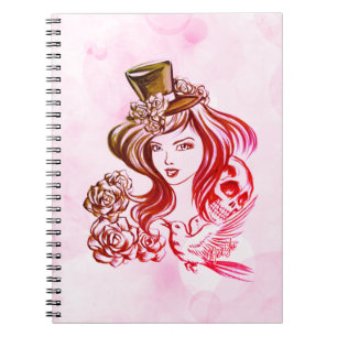 Elegant Rose Pink Coffee Hand Painted Art Notebook