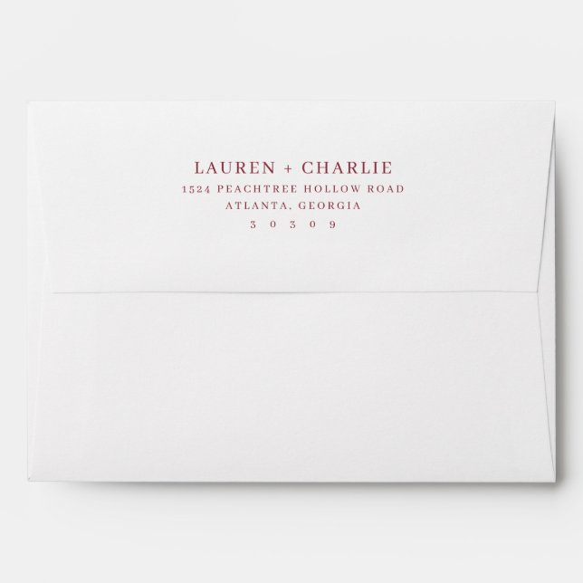 Elegant Rose Pink Minimalist Typographic Envelope (Back (Top Flap))
