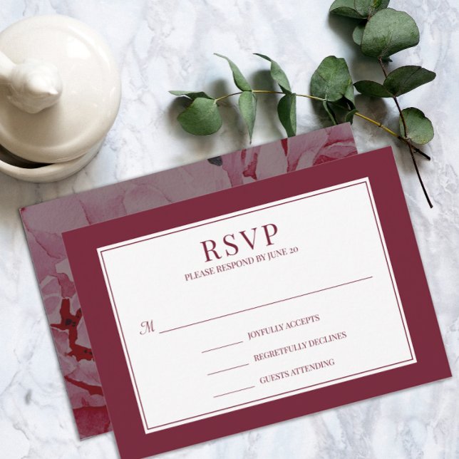 Elegant Rose Pink Romantic Wedding RSVP Card (Elegant Rose Pink Romantic Wedding RSVP Card)