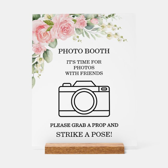 Elegant Rose Pink Wedding Photo Booth  (Recto)