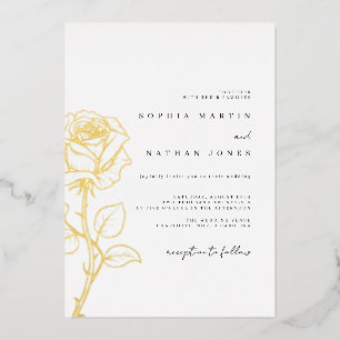 Elegant Rose Real Gold Foil Wedding 