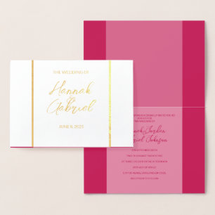Élégant Rose Red Mariage Foil Invitation