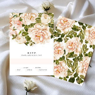 Elégant Rose Romance Watercolor Wedding Carte RSVP