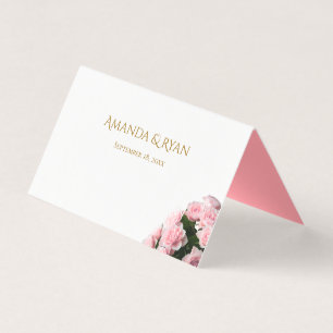 Elégant rose Roses Floral Mariage Table Carte Plac