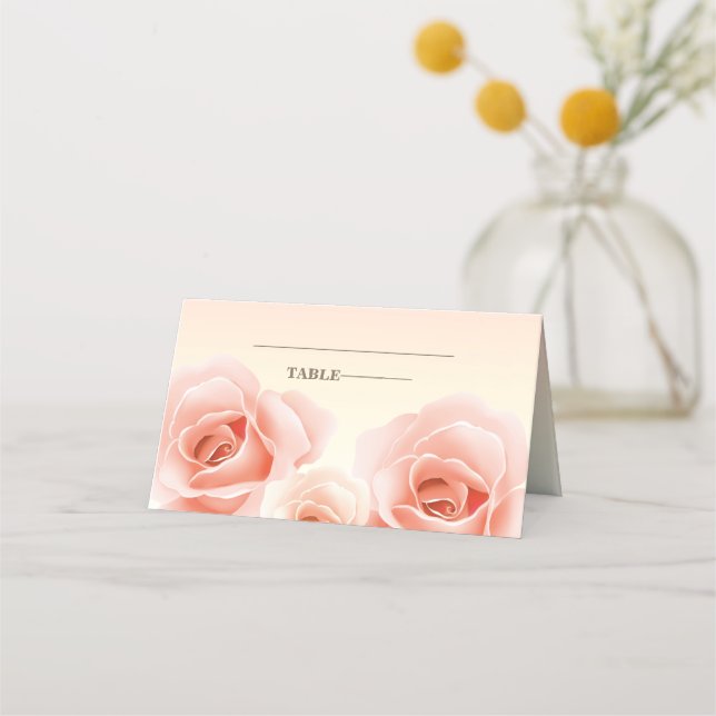Elégant rose Roses Table Cartes de Place (Devant)