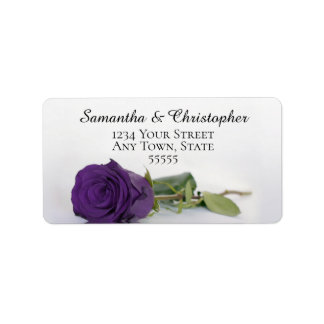 Élégant Rose royal violet Mariage Étiquette de adr