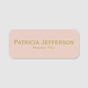 Elegant Rose Smoke Pink Gold Professional Name Tag