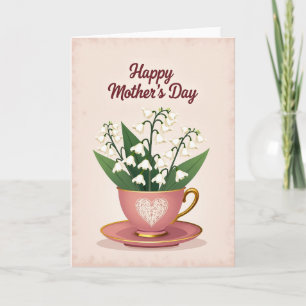 Elegant Rose Teacup Mother Card