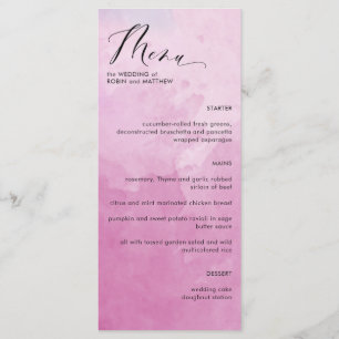 Elégant rose teintes Mariage menu