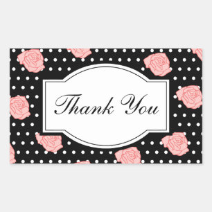 Elegant Rose Thank You Stickers