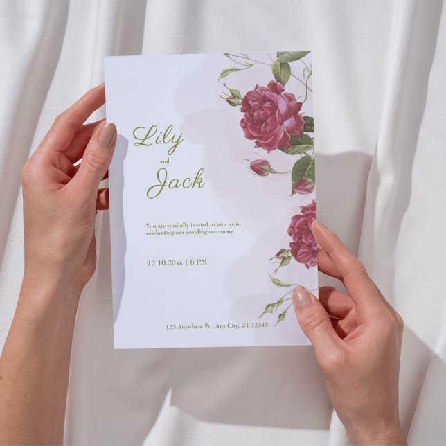 Elegant Rose-Themed Wedding Invitation (Creator Uploaded)