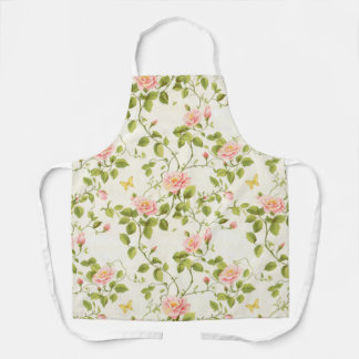 Elegant Rose Vine Flourish Apron