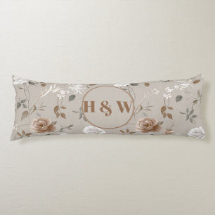 Elegant Rose & Vine Pattern Body Pillow
