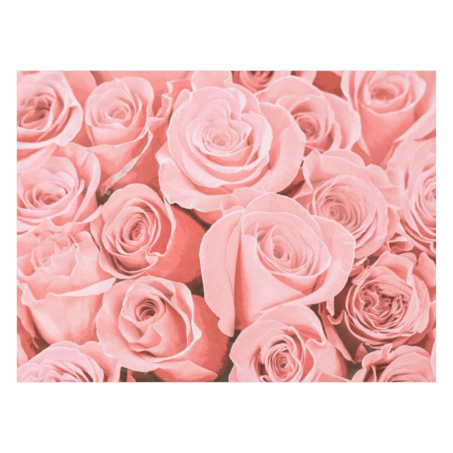 Élégant Rose Vintage Floral | Nappe (Devant (Horizontal))