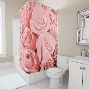 Élégant Rose Vintage Floral Rideau de douche