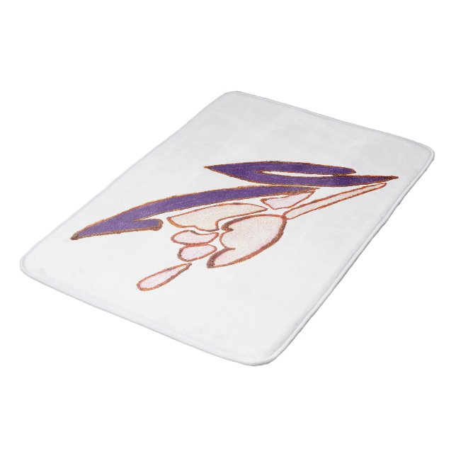 Elegant Rose Watercolor Art Print Bath Mat (Angled)