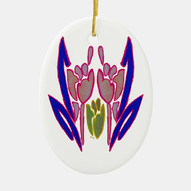 Elegant Rose Watercolor Art Print Ceramic Ornament (Front)